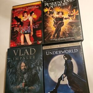4 Horror Supernaternal DVD'S Resident Evil -Vlad - Underworld Vampire Zombies